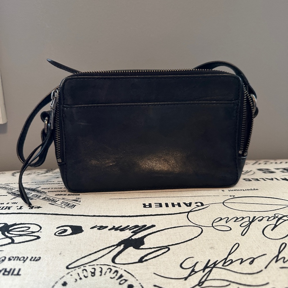 FRYE Black Leather Crossbody Bag